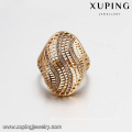 14391 Luxury jewelry elegant diamond zircon ring, latest 18k gold color ring designs for girls